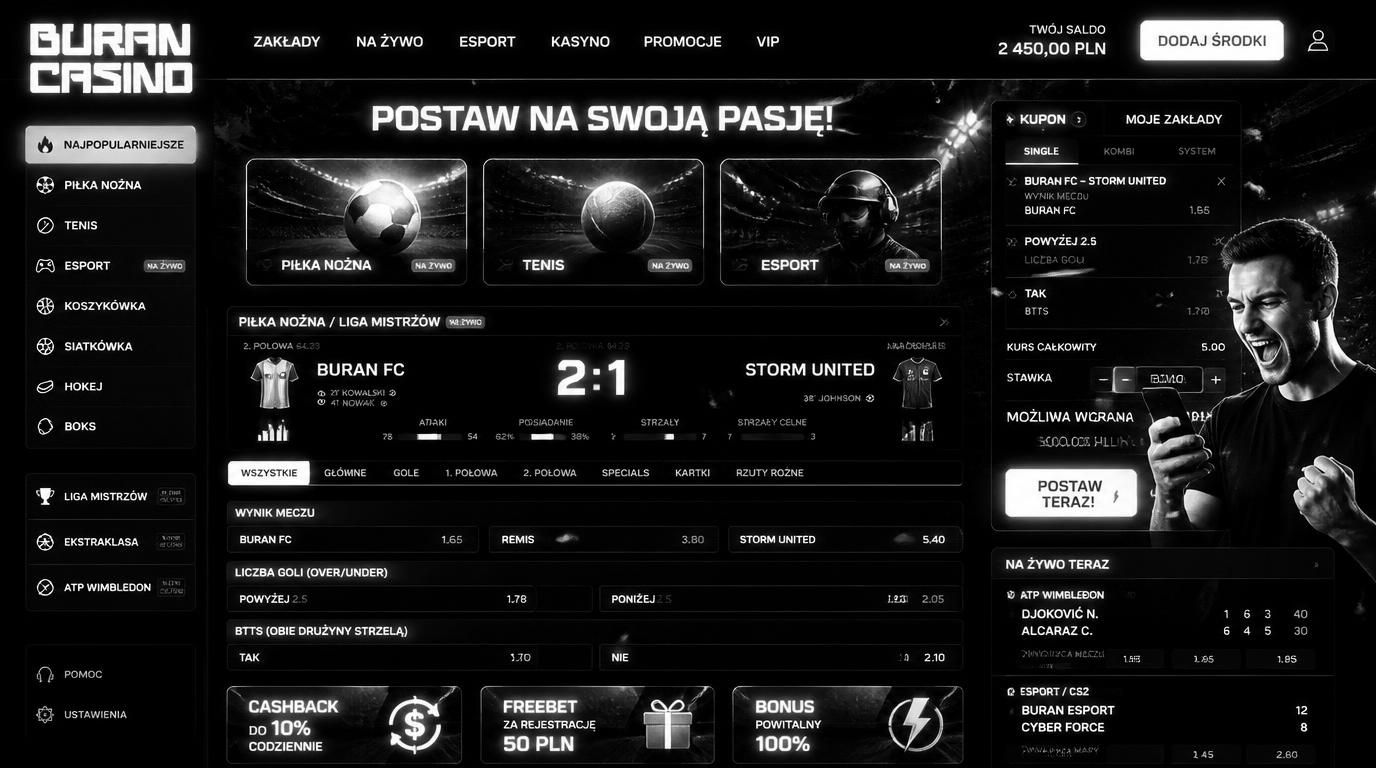 Zakłady sportowe – różnorodność rynków, piłka nożna, tenis, e-sport
