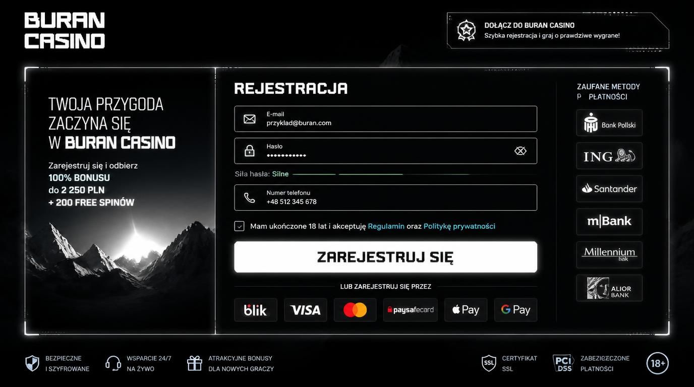 interfejs rejestracji, formularz i metody płatności
